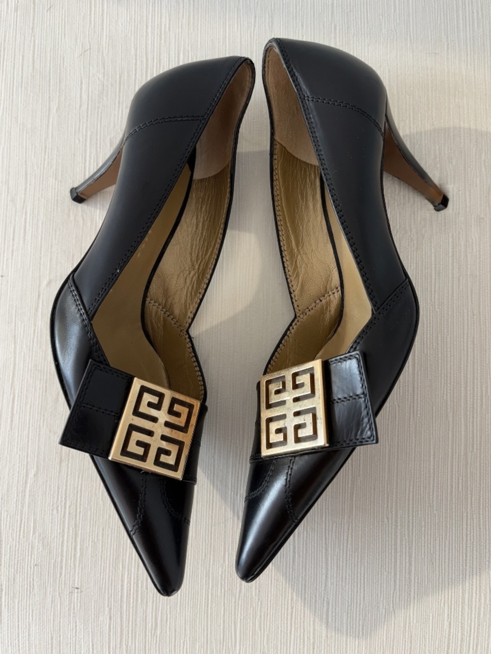 Vintage Givenchy 4G Logo Pointed Toe Kitten Heels EU 36.5 - Picture 5 of 8